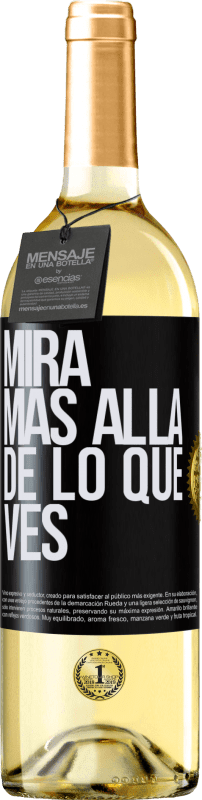 29,95 € Envío gratis | Vino Blanco Edición WHITE Mira más allá de lo que ves Etiqueta Negra. Etiqueta personalizable Vino joven Cosecha 2024 Verdejo