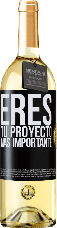 29,95 € Envío gratis | Vino Blanco Edición WHITE Eres tu proyecto más importante Etiqueta Negra. Etiqueta personalizable Vino joven Cosecha 2024 Verdejo