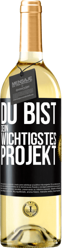 29,95 € Kostenloser Versand | Weißwein WHITE Ausgabe Du bist dein wichtigstes Projekt Schwarzes Etikett. Anpassbares Etikett Junger Wein Ernte 2024 Verdejo