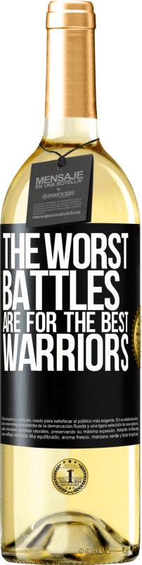 29,95 € 送料無料 | 白ワイン WHITEエディション 最悪の戦いは最高の戦士のためです ブラックラベル. カスタマイズ可能なラベル 若いワイン 収穫 2023 Verdejo