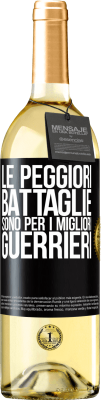 29,95 € Spedizione Gratuita | Vino bianco Edizione WHITE Le peggiori battaglie sono per i migliori guerrieri Etichetta Nera. Etichetta personalizzabile Vino giovane Raccogliere 2024 Verdejo