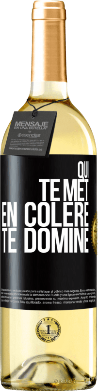 29,95 € Envoi gratuit | Vin blanc Édition WHITE Qui te met en colère te domine Étiquette Noire. Étiquette personnalisable Vin jeune Récolte 2024 Verdejo