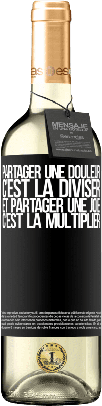 29,95 € Envoi gratuit | Vin blanc Édition WHITE Partager une douleur, c'est la diviser et partager une joie, c'est la multiplier Étiquette Noire. Étiquette personnalisable Vin jeune Récolte 2024 Verdejo