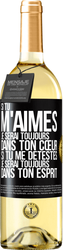 29,95 € Envoi gratuit | Vin blanc Édition WHITE Si tu m'aimes je serai toujours dans ton cœur. Si tu me détestes je serai toujours dans ton esprit Étiquette Noire. Étiquette personnalisable Vin jeune Récolte 2024 Verdejo