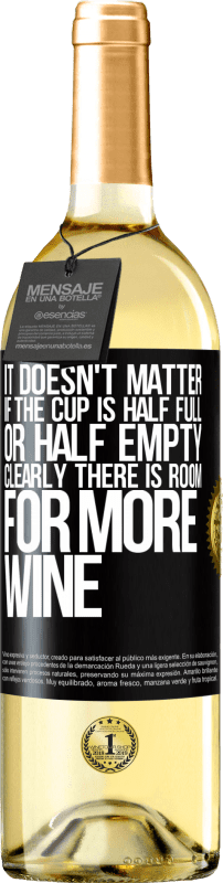 29,95 € 免费送货 | 白葡萄酒 WHITE版 杯子是半满还是半空都没关系。显然还有更多的葡萄酒余地 黑标. 可自定义的标签 青年酒 收成 2025 Verdejo