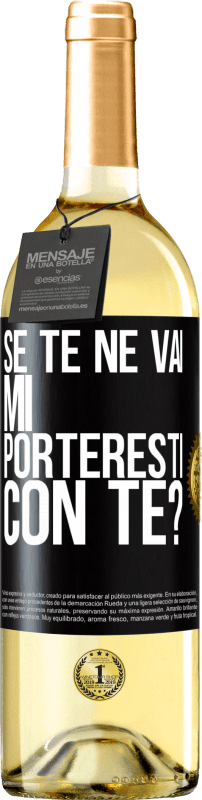 29,95 € Spedizione Gratuita | Vino bianco Edizione WHITE se te ne vai, mi porteresti con te? Etichetta Nera. Etichetta personalizzabile Vino giovane Raccogliere 2024 Verdejo