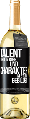 29,95 € Kostenloser Versand | Weißwein WHITE Ausgabe Talent wird in Ruhe und Charakter im Sturm gebildet Schwarzes Etikett. Anpassbares Etikett Junger Wein Ernte 2023 Verdejo
