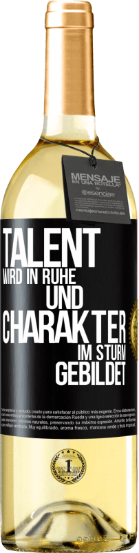 29,95 € Kostenloser Versand | Weißwein WHITE Ausgabe Talent wird in Ruhe und Charakter im Sturm gebildet Schwarzes Etikett. Anpassbares Etikett Junger Wein Ernte 2024 Verdejo