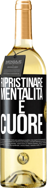 29,95 € Spedizione Gratuita | Vino bianco Edizione WHITE Ripristinare mentalità e cuore Etichetta Nera. Etichetta personalizzabile Vino giovane Raccogliere 2024 Verdejo