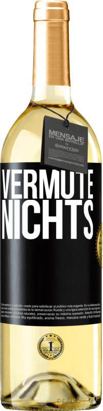 29,95 € Kostenloser Versand | Weißwein WHITE Ausgabe Vermute nichts Schwarzes Etikett. Anpassbares Etikett Junger Wein Ernte 2025 Verdejo