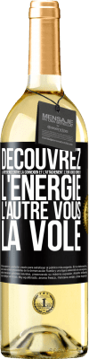 29,95 € Envoi gratuit | Vin blanc Édition WHITE Découvrez la différence entre la connexion et l'attachement. L'un vous donne de l'énergie, l'autre vous la vole Étiquette Noire. Étiquette personnalisable Vin jeune Récolte 2023 Verdejo