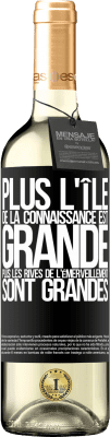 29,95 € Envoi gratuit | Vin blanc Édition WHITE Plus l'île de la connaissance est grande, plus les rives de l'émerveillement sont grandes Étiquette Noire. Étiquette personnalisable Vin jeune Récolte 2025 Verdejo