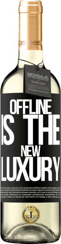 29,95 € Envoi gratuit | Vin blanc Édition WHITE Offline is the new luxury Étiquette Noire. Étiquette personnalisable Vin jeune Récolte 2023 Verdejo