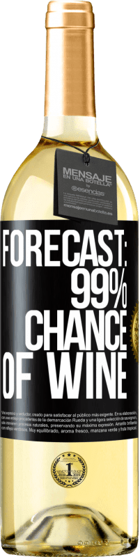 29,95 € Бесплатная доставка | Белое вино Издание WHITE Прогноз: вероятность вина 99% Черная метка. Настраиваемая этикетка Молодое вино Урожай 2023 Verdejo