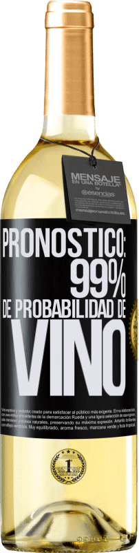 29,95 € Envío gratis | Vino Blanco Edición WHITE Pronóstico: 99% de probabilidad de vino Etiqueta Negra. Etiqueta personalizable Vino joven Cosecha 2023 Verdejo