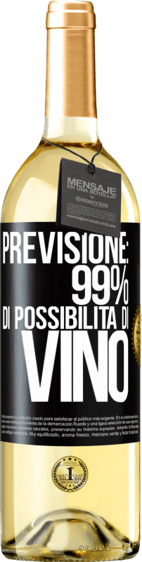 29,95 € Spedizione Gratuita | Vino bianco Edizione WHITE Previsione: 99% di possibilità di vino Etichetta Nera. Etichetta personalizzabile Vino giovane Raccogliere 2024 Verdejo