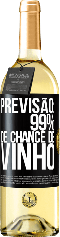 29,95 € Envio grátis | Vinho branco Edição WHITE Previsão: 99% de chance de vinho Etiqueta Preta. Etiqueta personalizável Vinho jovem Colheita 2023 Verdejo