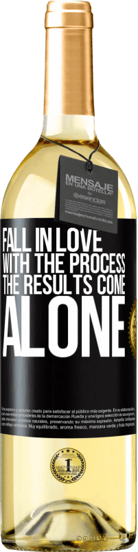 29,95 € Бесплатная доставка | Белое вино Издание WHITE Влюбись в процесс, результаты приходят одни Черная метка. Настраиваемая этикетка Молодое вино Урожай 2023 Verdejo