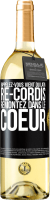 29,95 € Envoi gratuit | Vin blanc Édition WHITE RAPPELEZ-VOUS, du latin re-cordis, remontez dans le coeur Étiquette Noire. Étiquette personnalisable Vin jeune Récolte 2024 Verdejo