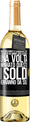 29,95 € Spedizione Gratuita | Vino bianco Edizione WHITE Prima di insegnarti a guadagnare soldi, ti insegnerò ad amare quello che fai. Una volta imparato questo, i soldi verranno da Etichetta Nera. Etichetta personalizzabile Vino giovane Raccogliere 2023 Verdejo