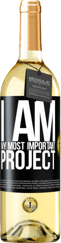 29,95 € Free Shipping | White Wine WHITE Edition I am my most important project Black Label. Customizable label Young wine Harvest 2023 Verdejo