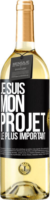 29,95 € Envoi gratuit | Vin blanc Édition WHITE Je suis mon projet le plus important Étiquette Noire. Étiquette personnalisable Vin jeune Récolte 2023 Verdejo