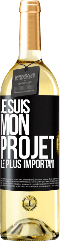 29,95 € Envoi gratuit | Vin blanc Édition WHITE Je suis mon projet le plus important Étiquette Noire. Étiquette personnalisable Vin jeune Récolte 2024 Verdejo