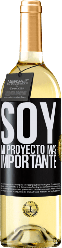 29,95 € Envío gratis | Vino Blanco Edición WHITE Soy mi proyecto más importante Etiqueta Negra. Etiqueta personalizable Vino joven Cosecha 2024 Verdejo