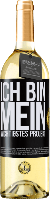 29,95 € Kostenloser Versand | Weißwein WHITE Ausgabe Ich bin mein wichtigstes Projekt Schwarzes Etikett. Anpassbares Etikett Junger Wein Ernte 2024 Verdejo