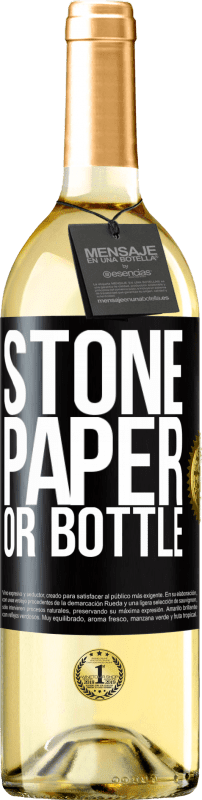 29,95 € Free Shipping | White Wine WHITE Edition Stone, paper or bottle Black Label. Customizable label Young wine Harvest 2024 Verdejo