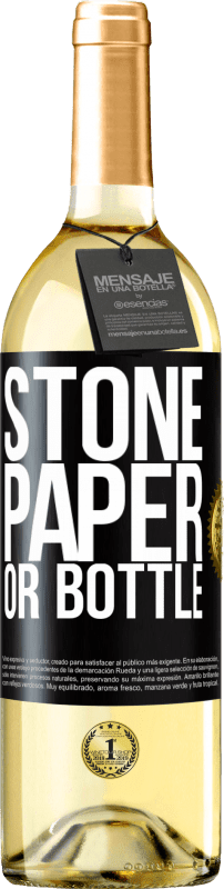 29,95 € Free Shipping | White Wine WHITE Edition Stone, paper or bottle Black Label. Customizable label Young wine Harvest 2025 Verdejo