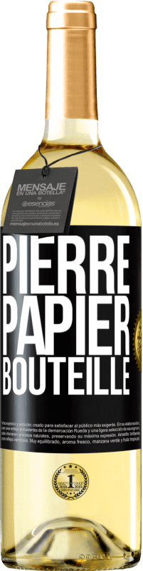 29,95 € Envoi gratuit | Vin blanc Édition WHITE Pierre-papier-bouteille Étiquette Noire. Étiquette personnalisable Vin jeune Récolte 2023 Verdejo
