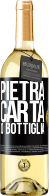 29,95 € Spedizione Gratuita | Vino bianco Edizione WHITE Pietra, carta o bottiglia Etichetta Nera. Etichetta personalizzabile Vino giovane Raccogliere 2024 Verdejo