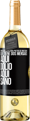 29,95 € Envío gratis | Vino Blanco Edición WHITE Adoro la ambivalencia poética de una cicatriz, que tiene dos mensajes: aquí dolió, aquí sanó Etiqueta Negra. Etiqueta personalizable Vino joven Cosecha 2023 Verdejo