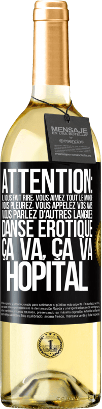 29,95 € Envoi gratuit | Vin blanc Édition WHITE Attention: il vous fait rire, vous aimez tout le monde, vous pleurez, vous appelez vos amis, vous parlez d'autres langues, danse Étiquette Noire. Étiquette personnalisable Vin jeune Récolte 2024 Verdejo