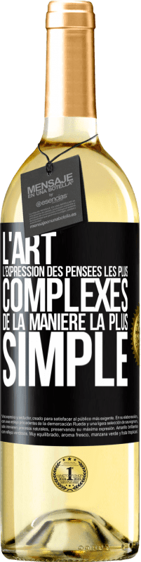 29,95 € Envoi gratuit | Vin blanc Édition WHITE L'ART. L'expression des pensées les plus complexes de la manière la plus simple Étiquette Noire. Étiquette personnalisable Vin jeune Récolte 2024 Verdejo