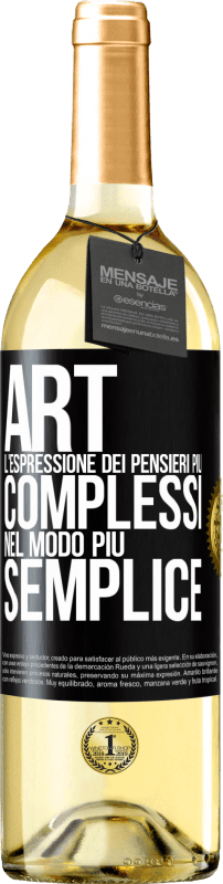 29,95 € Spedizione Gratuita | Vino bianco Edizione WHITE ART. L'espressione dei pensieri più complessi nel modo più semplice Etichetta Nera. Etichetta personalizzabile Vino giovane Raccogliere 2024 Verdejo