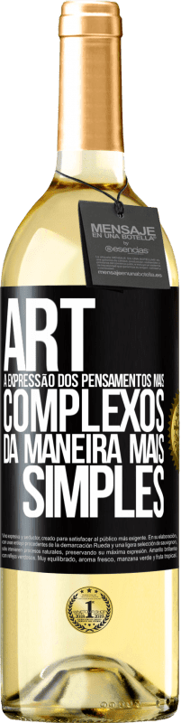 29,95 € Envio grátis | Vinho branco Edição WHITE ART A expressão dos pensamentos mais complexos da maneira mais simples Etiqueta Preta. Etiqueta personalizável Vinho jovem Colheita 2024 Verdejo