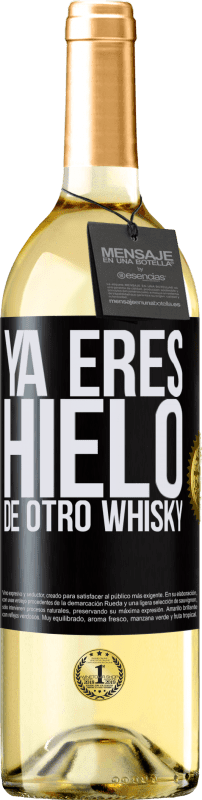 29,95 € Envío gratis | Vino Blanco Edición WHITE Ya eres hielo de otro whisky Etiqueta Negra. Etiqueta personalizable Vino joven Cosecha 2023 Verdejo