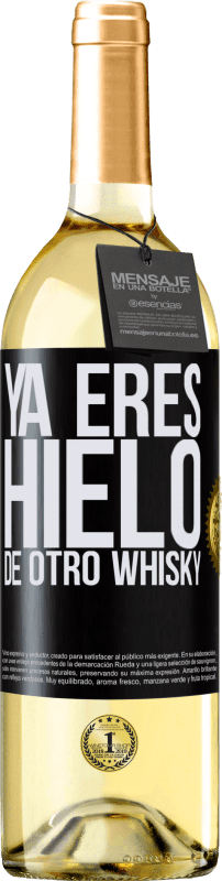 29,95 € Envío gratis | Vino Blanco Edición WHITE Ya eres hielo de otro whisky Etiqueta Negra. Etiqueta personalizable Vino joven Cosecha 2024 Verdejo