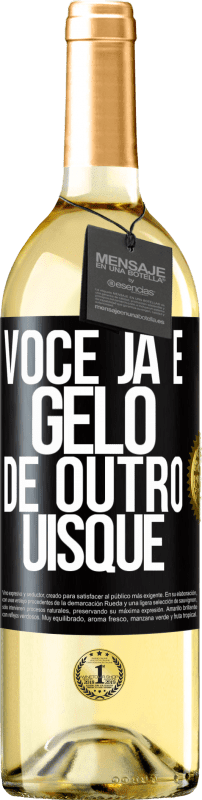 29,95 € Envio grátis | Vinho branco Edição WHITE Você já é gelo de outro uísque Etiqueta Preta. Etiqueta personalizável Vinho jovem Colheita 2024 Verdejo