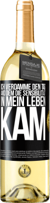 29,95 € Kostenloser Versand | Weißwein WHITE Ausgabe Ich verdamme den Tag, and dem die Sensibilität in mein Leben kam Schwarzes Etikett. Anpassbares Etikett Junger Wein Ernte 2024 Verdejo