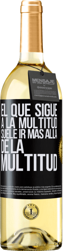 29,95 € Envío gratis | Vino Blanco Edición WHITE El que sigue a la multitud, suele ir más allá de la multitud Etiqueta Negra. Etiqueta personalizable Vino joven Cosecha 2024 Verdejo