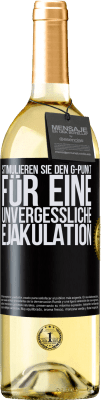 29,95 € Kostenloser Versand | Weißwein WHITE Ausgabe Stimulieren Sie den G-Punkt für eine unvergessliche Ejakulation Schwarzes Etikett. Anpassbares Etikett Junger Wein Ernte 2024 Verdejo