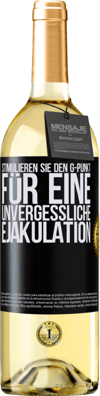 29,95 € Kostenloser Versand | Weißwein WHITE Ausgabe Stimulieren Sie den G-Punkt für eine unvergessliche Ejakulation Schwarzes Etikett. Anpassbares Etikett Junger Wein Ernte 2021 Verdejo