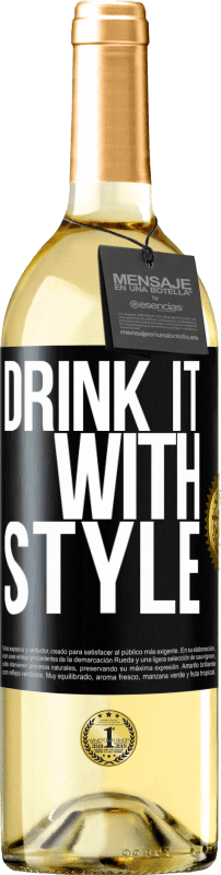 29,95 € Бесплатная доставка | Белое вино Издание WHITE Выпей это со стилем Черная метка. Настраиваемая этикетка Молодое вино Урожай 2023 Verdejo