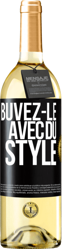 29,95 € Envoi gratuit | Vin blanc Édition WHITE Buvez-le avec du style Étiquette Noire. Étiquette personnalisable Vin jeune Récolte 2023 Verdejo