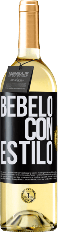 29,95 € Envío gratis | Vino Blanco Edición WHITE Bébelo con estilo Etiqueta Negra. Etiqueta personalizable Vino joven Cosecha 2023 Verdejo