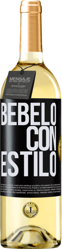 29,95 € Envío gratis | Vino Blanco Edición WHITE Bébelo con estilo Etiqueta Negra. Etiqueta personalizable Vino joven Cosecha 2025 Verdejo