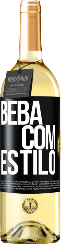 29,95 € Envio grátis | Vinho branco Edição WHITE Beba com estilo Etiqueta Preta. Etiqueta personalizável Vinho jovem Colheita 2023 Verdejo